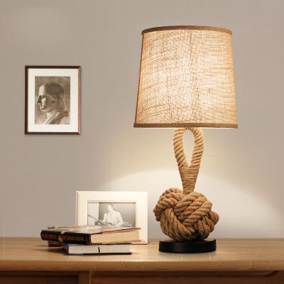 China Modern Hot Selling Creative Retro Bedroom Bedside Led Desk Lamp Cafe Study Rope Table Lamp Decorative Small Luxury for sale