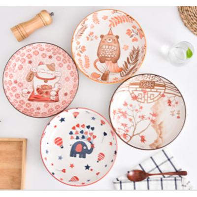 China Japanese Style Sustainable Creative Household Bowls Ceramic Tableware Set for sale