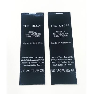 China Other Custom Logo Woven Label Designs Jacquard Wash Care Labels and Hem Tags for Clothes for sale