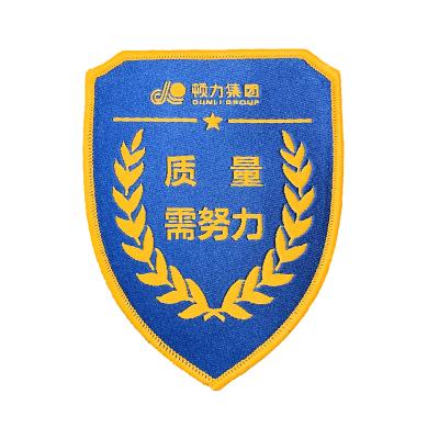 China Sustainable Applique Badges Wholesale Custom Made Club Name Logo  Woven Badges Patches For Clothing Custom Woven Patches for sale