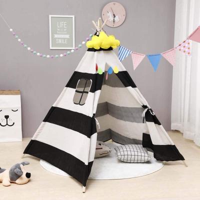 China Pure cotton folding children's tent wholesale indoor princess tent indoor and outdoor play castle striped children's tent for sale