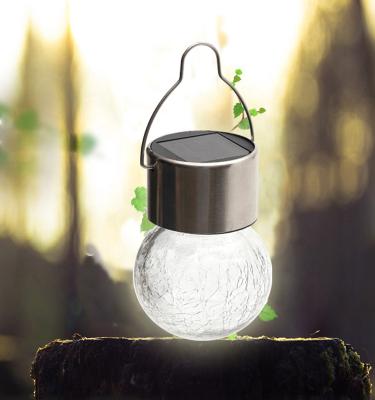 China Garden Led Landscape Lighting Christmas Lighting Cracked Glass Ball Bulb Shape Outdoor Waterproof Solar Garden Light for sale