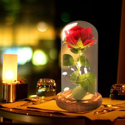 China Agriculture Best Selling Amazon Rose Flower Led Light Valentine's Day Gift Christmas Gift Led Rose Night Light for sale