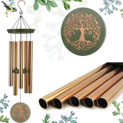 China Minimalist Carved Tree of Life Music Wind Rings Garden Decoration Metal Outdoor Clearance Memorial Wind Chimes for sale