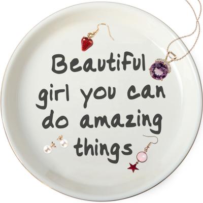 China Trending Popular Unique Bathroom Amazon Agriculture Ceramic Jewelry Tray Girlfriend Gifts For Female Friends Sisters Gifts for sale