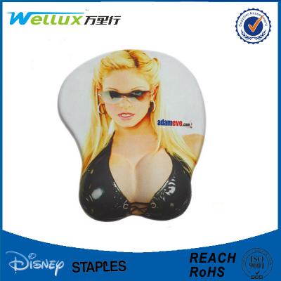 China 3D Bboob Breast Wrist Rest Mouse Pad Silk / Sublimation Printing Anti Corrosive for sale