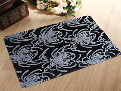 China Anti Slip Rubber Flooring Mats Washable Rubber Door Mat With Flocking Cloth for sale