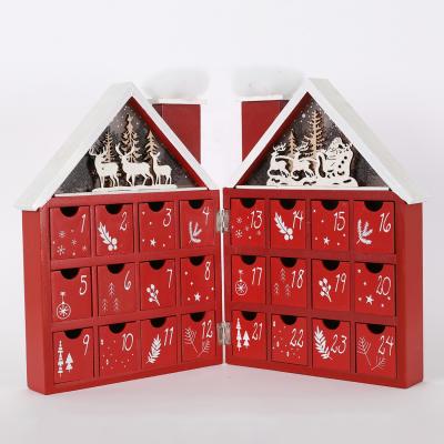 China Advent Wooden Box Christmas Countdown Book Advent Calendar Wooden Calendar Wooden Box Decoration as Christmas Decorations for sale