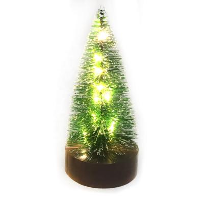 China Environment Friendly 6.7 Inch Led Decorated Miniature Bottle Brush Christmas Tree Decoration for sale