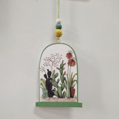 China Handmade wooden hanging ornaments with hand painted for home decorations for sale