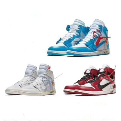 China Original Rubber Box Air Jordan Off White Basketball Shoes Air Jordan 1 High OG For Men Women Sport Sneakers Nike Basketball Shoes for sale