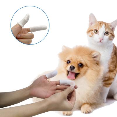 China Factory Sale Sustainable Super Soft Cotton Dog Toothbrush Pet Finger Toothbrush Pet Finger Toothbrush for sale