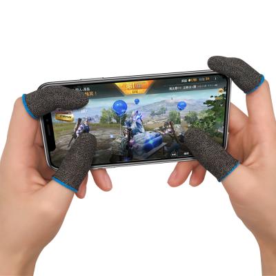 China Touch Buttons Ready To Board Silver Sensitive Touch Screen Fiber Game Controller Anti-Sweat PUBG Finger Cradles Mobile Game Finger Sleeve for sale