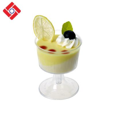 China Fashion Disposable Design /Stocked Pudding Jelly Fruit Cocktail In Plastic Cup, Plastic Wine Glasses for sale