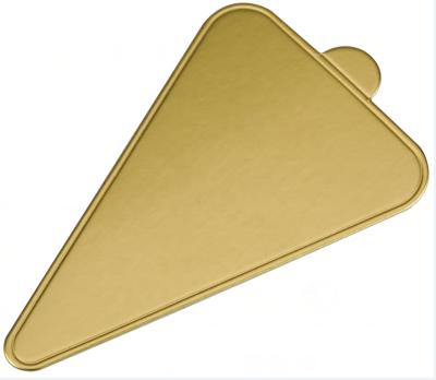 China Greaseproof Custom Printed 1Mm Aluminum Foil Triangle Dish For Mousse Dessert Cake Boards Gold , Cakeboard for sale