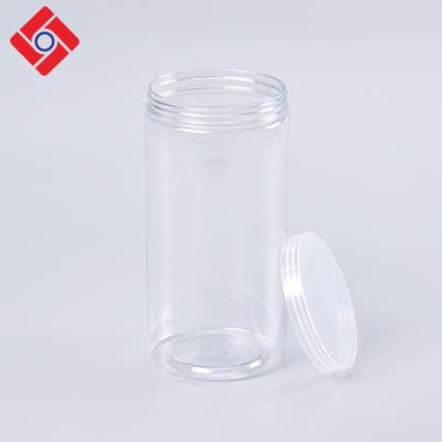 China Factory Direct Pet Food Clear Cookie Plastic Food Packaging Jar Container With Screw Lid for sale