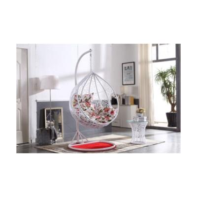 China Hanging High Quality Big Bird's Nest Shaped Rattan Convertible Wicker Egg Swing Chairs With Support Table for sale