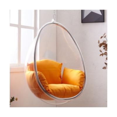 China Indoor and Outdoor Convertible Nordic Hanging Basket Chain Swing Balcony Leisure Around Clear Acrylic Bubble Chair for sale