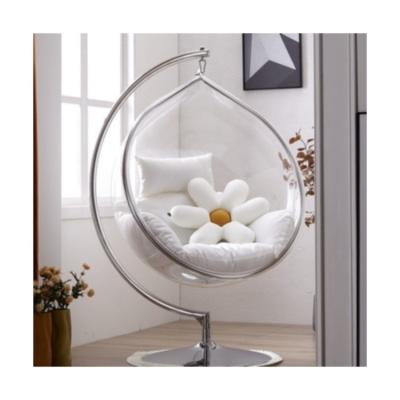 China Fashion Convertible Transparent Floor Modern Design Swing Bubble Drop Shaped Hanging Chair for sale