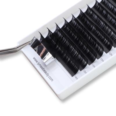 China Natural Wholesale Premium Eyelash Extension Matte Individual Super Black Lashes With Own Logo Silk Premium Eyelash Extension for sale