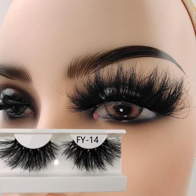 China Custom Natural Soft Mink Eyelash Lashes High End Eyelash Factory 100% 25mm Hand Made 3d Mink Eyelashes for sale