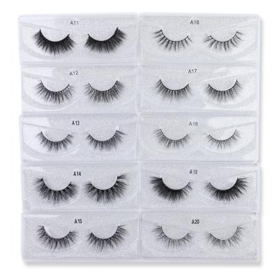 China Wholesale 100% Lash Custom Packaging Box Hande Made Eyelashes 15-22mm Length Natural Soft Eyelash 3d Mink Eyelash for sale