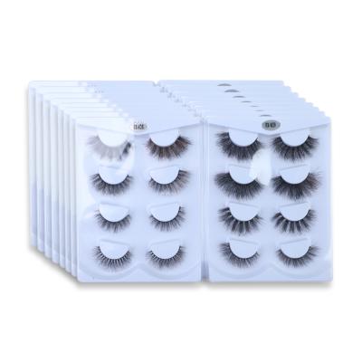 China Wholesale Fake Mink Eyelashes With Natural Soft Eyelash Private Label Premium 4 Pairs Eyelash Case/3d Pack for sale