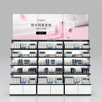 China KLNS-R2 Translucent Panels Skincare Display Cabinet with Black Aluminum Slots for sale