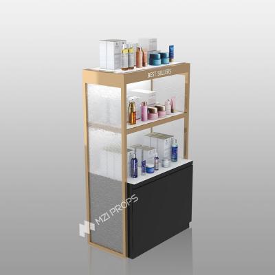 China TJiS-BZ-02 Top Opening Translucent Design Skincare Display Cabinet with 9mm Crystal Blocks for sale