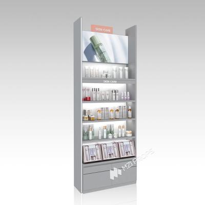 China YHeS-P2 Price Tag Holder Skincare Display Cabinet with Milk White LED Tube for sale