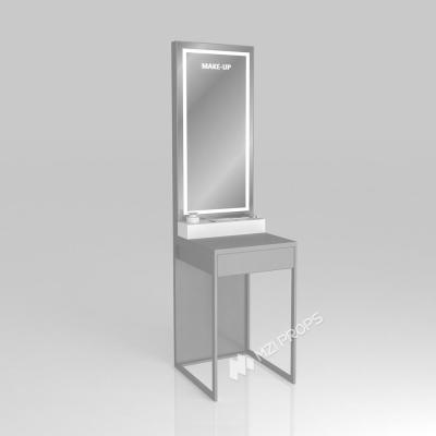 China GDR04-CZ-B06 Makeup Wall Experience Mirror with Sandblasted White Light and Grey Glass Top for Cosmetics Brand Boutiques for sale