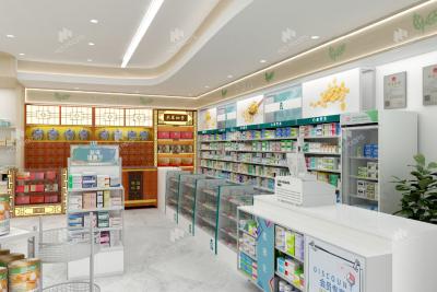 China 06-MSWRS Pharmacy Model Store With Wood Warm Style for sale