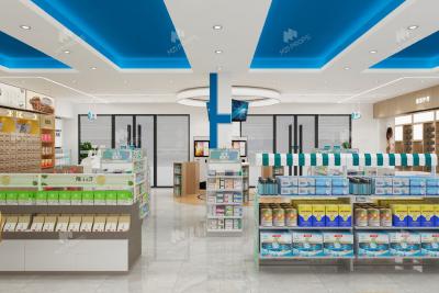 China 01-XDKJS001, Modern Tech Style Pharmacy Shop in Huizhou featuring 34 Main Fixtures within 86 Sqm and Approx. $9,393 Budget for sale