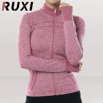 China Breathable Yoga Jackets Sexy Design Women Workout Running Zipper Up Custom Top Sports Jacket Zipper Sweatshirt Workout Apparel Zipper Up Jacket for sale