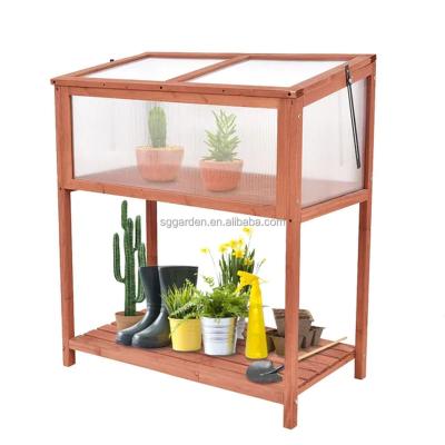 China Easily Assembled Durable Outdoor Wooden Greenhouse Growing Landscaping Wooden Layers Greenhouse Frame for sale