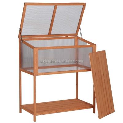 China Outdoor Decoration Easily Assembled Wooden Greenhouse Landscaping Growing Greenhouse for sale