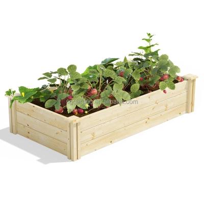 China Eco-Freindly Customized Outdoor Vegetable Planter Box Wooden Raised Garden Garden Bed for sale