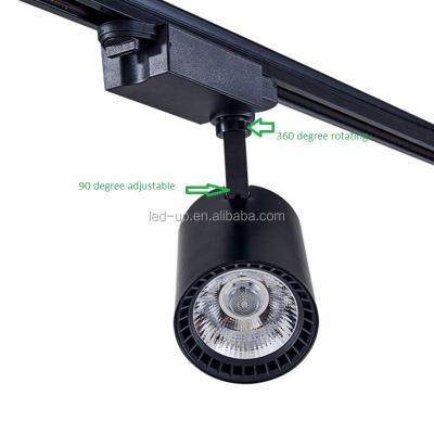 China Modern Intdoor IPHD LED Track Light Lamp 30W 2 Wire 4 Wire Clothing Store Windows Showrooms Exhibition COB Rail Spot for sale