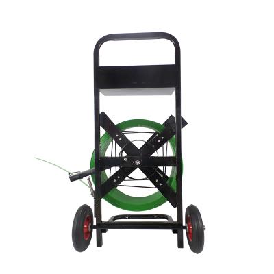 China Black 63cm*45cm*105cm Manual Packing PET Dispenser Trolley With Rolling Wheel For Strapping Band for sale