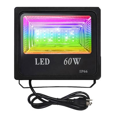 China Contemporary New Design Drop Shipping 16 Million Colors App Control RGB Outdoor Smart Projector 60W Stage Flood Light for sale