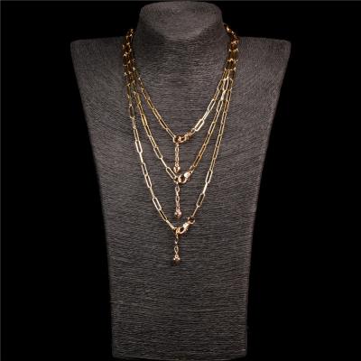 China FASHIONABLE Necklace Clip Heart Hip Hop Stainless Steel Cuban Link Chain In Necklace Gold Plated Jewelry for sale