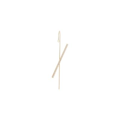 China Trendy Chic Diamond Jewelery INS Gold Plated Ear Bone Clip Lightning Design Stick Earring For Girls for sale