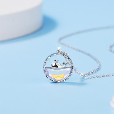 China TRENDY dolphins charm necklace design s925 sterling silver cute animal necklace high quality chain for valentines day gift for sale