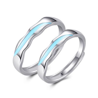 China CLASSIC funky s925 sterling silver simple design rings jewelry adjustable rings enamel twist ring for couples for sale