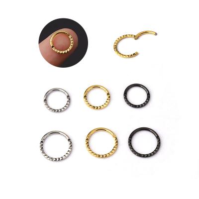 China 316 Stainless Steel Nose Ring 16G FASHION Nipple Pin 8mm Circle Nipple Nostril Septum Piercing Jewelry for sale