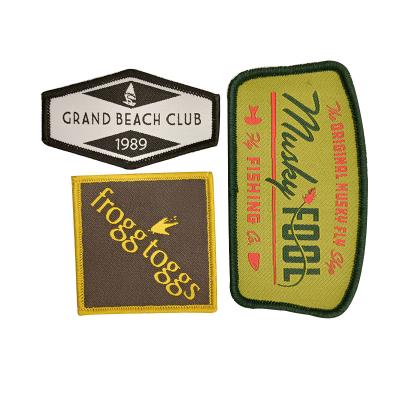 China Viable Custom Design Patch Woven Fabric Patch Iron On Custom Logo Badge Sport Patch For Clothing for sale