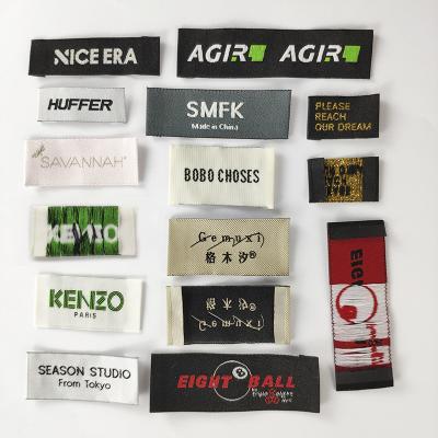 China Washable Custom High Quality Neck Label For T Shirts Clothes Label Woven Label Maker Shirt Labels for sale