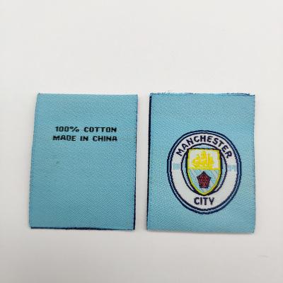 China Sustainable High Density Center Fold Sew-on Garment Label For Clothing With Custom Brand Logo Woven Label for sale