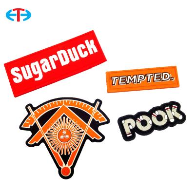 China Washable Custom Colored Clothing Rubber Badges Custom 3D Silicone PVC Rubber Labels for sale