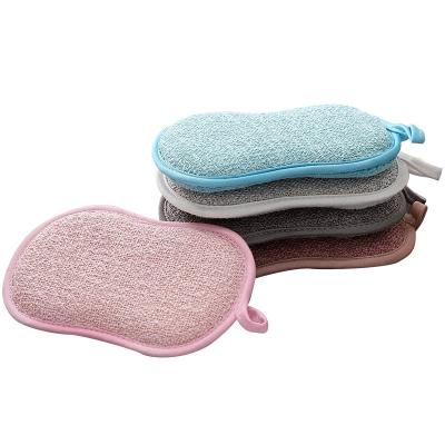 China Durable double microfiber sponges and side scouring pad for sale